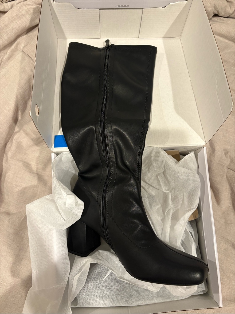 Dreamy Desire Square Toe Chunky Knee High Gogo Boots